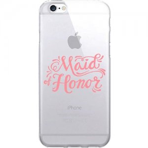OTM Prints Clear Phone Case, Maid of Honor Pink - iPhone 7/7S OP-IP7V1CG-A02-27