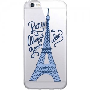 OTM Prints Clear Phone Case, Paris is always a good idea Blue - iPhone 7/7S OP-IP7V1CG-A02-33