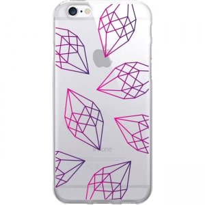 OTM Prints Clear Phone Case, Diamonds Pink & Purple - iPhone 7/7S OP-IP7V1CG-A02-72