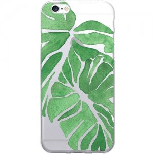 OTM Prints Clear Phone Case, Palm Leaves Green - iPhone 7/7S OP-IP7V1CG-A-45