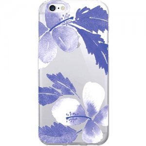 OTM Prints Clear Phone Case, Hibiscus Blue - iPhone 7/7S OP-IP7V1CG-A-48