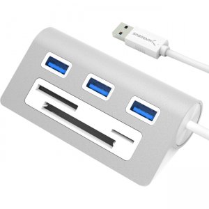 Sabrent 3 Port Aluminum USB 3.0 Hub with Multi-In-1 Card Reader (12" Cable) HB-MACR-PK40