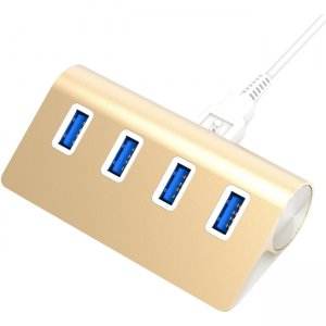 Sabrent 4 Port Aluminum USB 3.0 Hub (30" cable) | Gold HB-MC3G-PK40 HB-MC3G