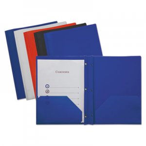 Genpak Plastic Twin-Pocket Report Covers with Fasteners,3 Fasteners,100 Sheets,Assorted UNV20555