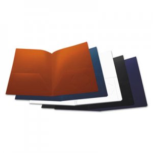 Genpak Two-Pocket Plastic Folders, 11 x 8 1/2, Assorted, 10/Pack UNV20545