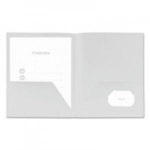 Genpak Two-Pocket Plastic Folders, 11 x 8 1/2, White, 10/Pack UNV20544