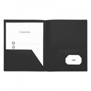 Genpak Two-Pocket Plastic Folders, 11 x 8 1/2, Black, 10/Pack UNV20540