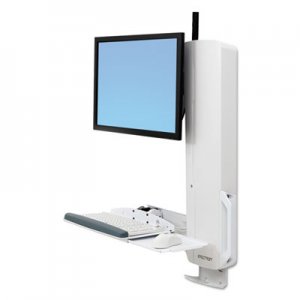 Ergotron StyleView Sit-Stand Vertical Lift For High Traffic Areas, White ERG61081062 61-081-062