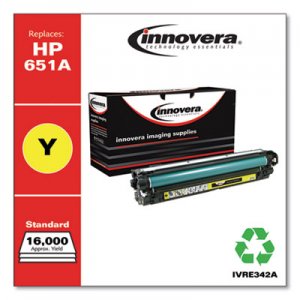 Innovera Remanufactured CE342A (651A) Toner, 13500 Page-Yield, Yellow IVRE342A