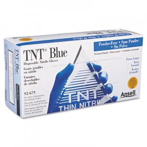 AnsellPro TNT Disposable Nitrile Gloves, Non-powdered, Blue, X-Large, 100/Box ANS92675XL 565719