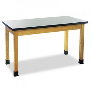 Diversified Woodcrafts Science Table, Rectangular, 60w x 24d x 30h, Black/Oak DVWP7601K30N P7601K30N