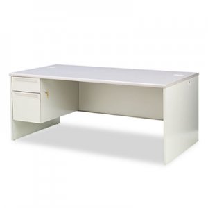HON 38000 Series Left Pedestal Desk, 72w x 36d x 29-1/2h, Light Gray HON38294LG2Q H38294L.G2.Q