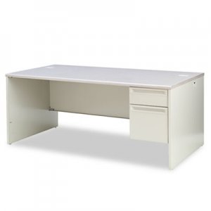 HON 38000 Series Right Pedestal Desk, 72w x 36d x 29-1/2h, Light Gray HON38293RG2Q H38293R.G2.Q