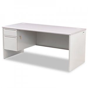HON 38000 Series Left Pedestal Desk, 66w x 30d x 29-1/2h, Light Gray HON38292LG2Q H38292L.G2.Q