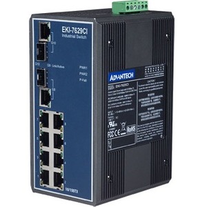 B+B 8+2G Combo Port Gigabit Unmanaged Industrial Ethernet Switch EKI-7629CI-AE