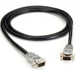 Black Box RS-232 Shielded Cable W/ Metal Hoods DB9M/M 10Ft. Black EDN12BLK-0010-MM