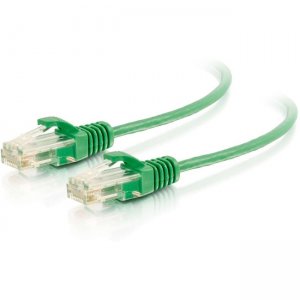 C2G 10ft Cat6 Snagless Unshielded (UTP) Slim Ethernet Network Patch Cable - Green 01164