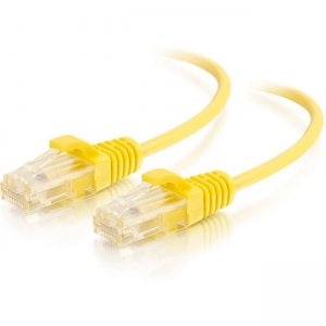 C2G 1ft Cat6 Snagless Unshielded (UTP) Slim Ethernet Network Patch Cable - Yellow 01170