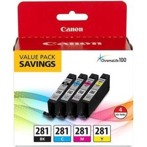 Canon Black, Cyan, Magenta & Yellow 4 Ink Pack 2091C005 CLI-281