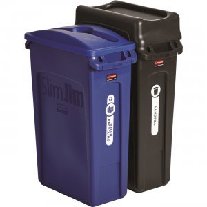 Rubbermaid Commercial Slim Jim 2-container Recycling Set 1998896 RCP1998896