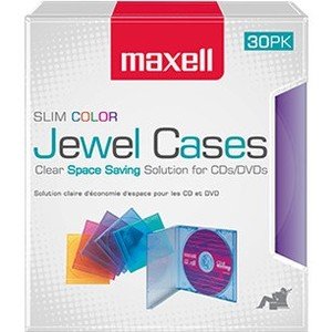Maxell Jewel Cases Slim Line - Color (30 Pack) 190153