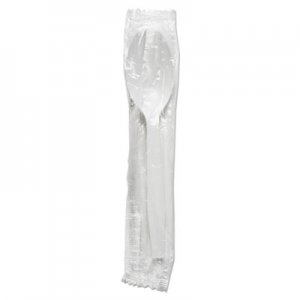 Boardwalk Mediumweight Wrapped Polystyrene Cutlery, Teaspoon, White, 1000/Carton BWKTSMWPSWIW TSMWPSWIW