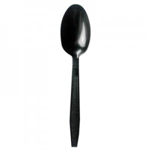 Boardwalk Heavyweight Polypropylene Cutlery, Teaspoon, Black, 1000/Carton BWKTEAHWPPBLA TEAHWPPBLA