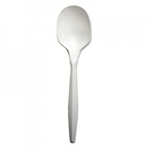 Boardwalk Mediumweight Polypropylene Cutlery, Soup Spoon, White, 1000/Carton BWKSOUPMWPPWH SOUPMWPPWH