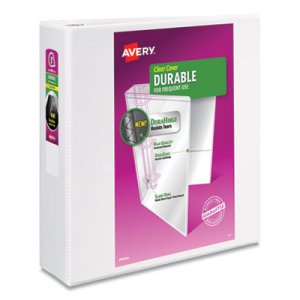 Avery Durable View Binder with DuraHinge and Slant Rings, 3", White, 4/Pack AVE17030 17030