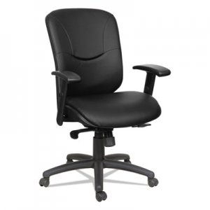 Alera Eon Series Mid-Back Leather Synchro with Seat Slide Chair, Black ALEEN4219
