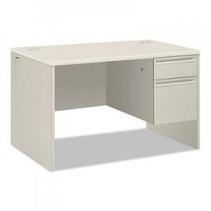 HON 38000 Series Single Pedestal Desk, 48" Wide, Right, Silver Mesh/Light Gray HON38251B9Q H38251.B9.Q