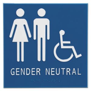 Advantus Gender Neutral ADA Signs, 8" x 8", Man, Woman & Wheelchair AVT97079 97079