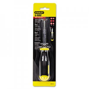Stanley Tools 6-Way Compact Screwdriver, Cushion Grip BOS68012 68-012
