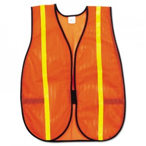 MCR Safety Polyester Mesh Safety Vest, 3/4 in., Lime Green Stripe, One Size Fits All RVRV211R 611-V211R