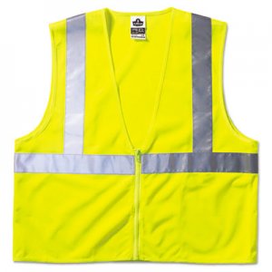 Ergodyne GloWear 8210Z Class 2 Economy Vest, Polyester Mesh, Large/X-Large, Yellow EGO21055 150-21055