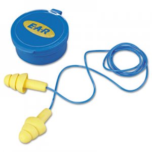 3M E  A  R UltraFit Multi-Use Earplugs, Corded, 25NRR, Yellow/Blue, 50 Pairs MMM3404002 340-4002