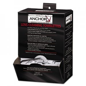 Anchor Brand Lens Cleaning Towelettes, 5 in x 8", White, 100/Box ANR70AB