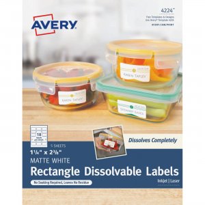 Avery Rectangle Dissolvable Labels 4224 AVE4224