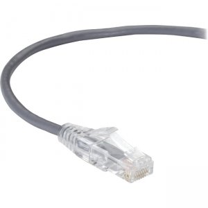 Black Box CAT6A UTP Slim-Net Patch Cable, 28AWG, 500-MHz, PVC C6APC28-GY-12
