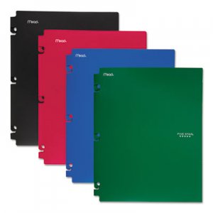 Five Star Snap-In Plastic Folder, 20 Sheets, 8 1/2 x 11, Assorted, Snap Closure, 4/Set MEA73266 73266