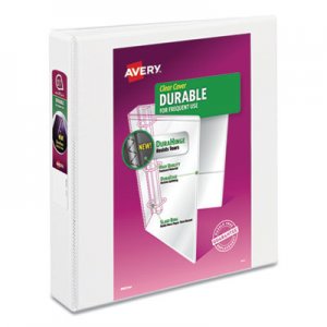 Avery Durable View Binder with DuraHinge and Slant Rings, 1 1/2", White, 4/Pack AVE17576 17576
