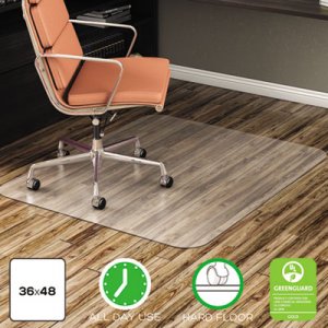 deflecto EconoMat All Day Use Chair Mat for Hard Floors, 36 x 48, Rectangular, Clear DEFCM2E142 CM2E142