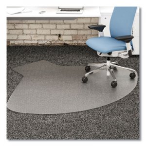 deflecto SuperMat Frequent Use Chair Mat, Medium Pile Carpet, 60 x 66, L-Shape, Clear DEFCM14002K CM14002K