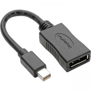 Keyspan Mini DisplayPort to DisplayPort Adapter-4K x 2K @ 60 Hz, Keyspan, Black, 6 in P139-06N-DP4K6B