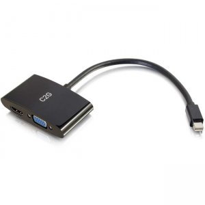 C2G 8in Mini DisplayPort to HDMI or VGA Adapter Converter - Black 28271