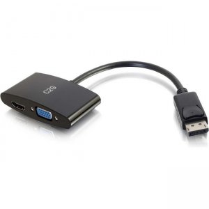 C2G 8in DisplayPort to HDMI or VGA Adapter Converter - Black 28273