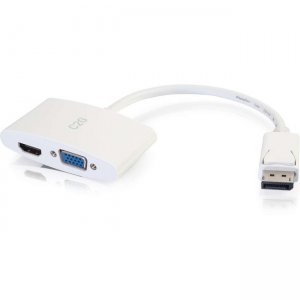 C2G 8IN DISPLAYPORT™ MALE TO HDMI® OR VGA FEMALE ADAPTER CONVERTER - WHITE 28274