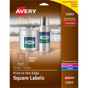 Avery Easy Peel Glossy Clear Labels 22853 AVE22853