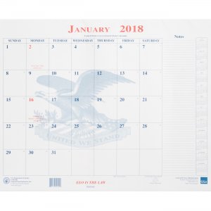 Unicor Fed Blotter Style Monthly Calendar Pad 5453753 UCR5453753