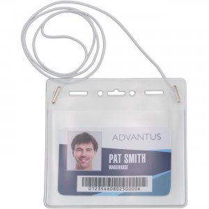 Advantus Horizontal ID Card Holder w/Neck Cord 97098 AVT97098